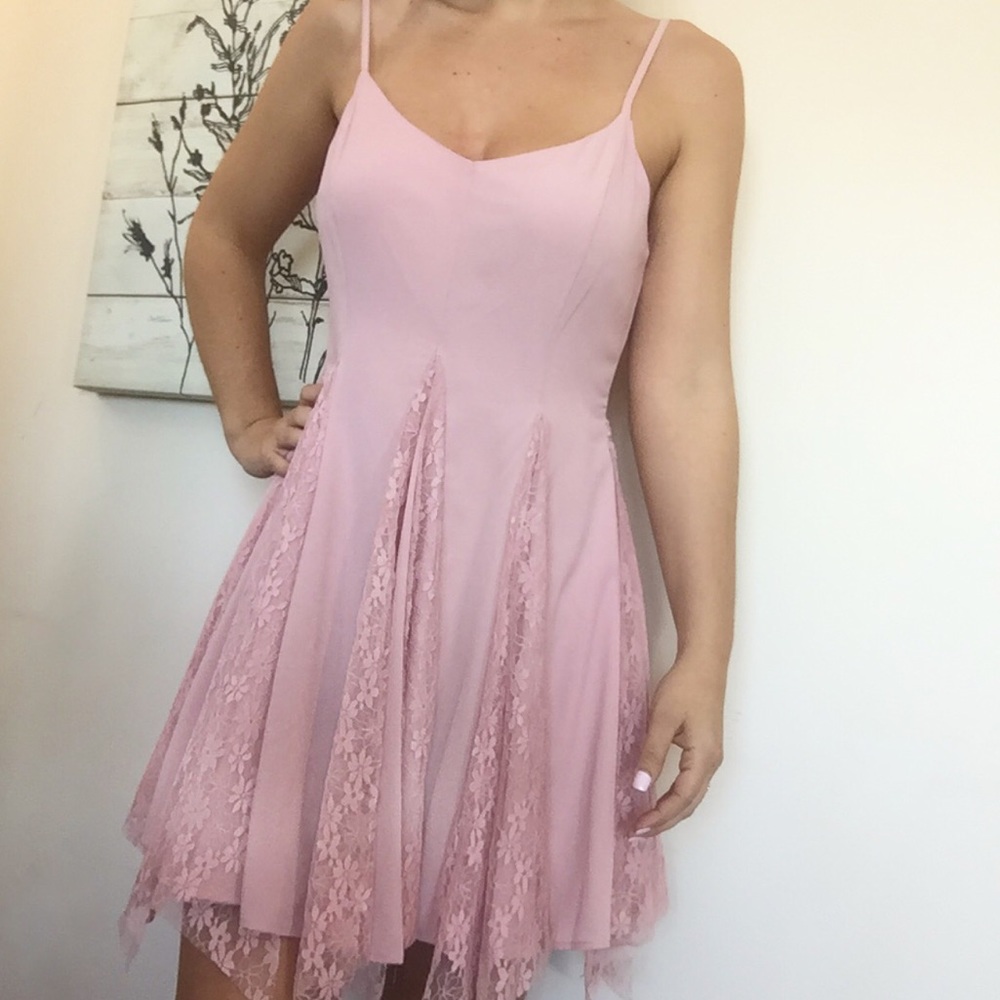 She + Sky Pink Lace Dress